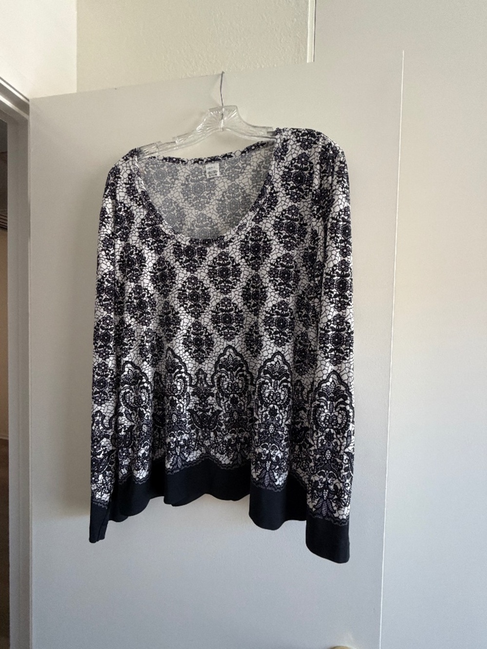 Jockey Long Sleeve Top Black/White
